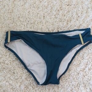Victoria's Secret Teal Bikini Bottom with Gold Accents